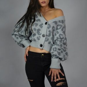 Oversized Leopard Cardigan